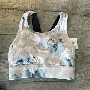 Varley Cream and Gray Sports Bra
